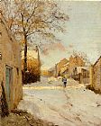 A Village Street in Winter by Alfred Sisley